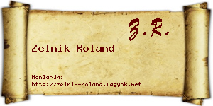 Zelnik Roland névjegykártya